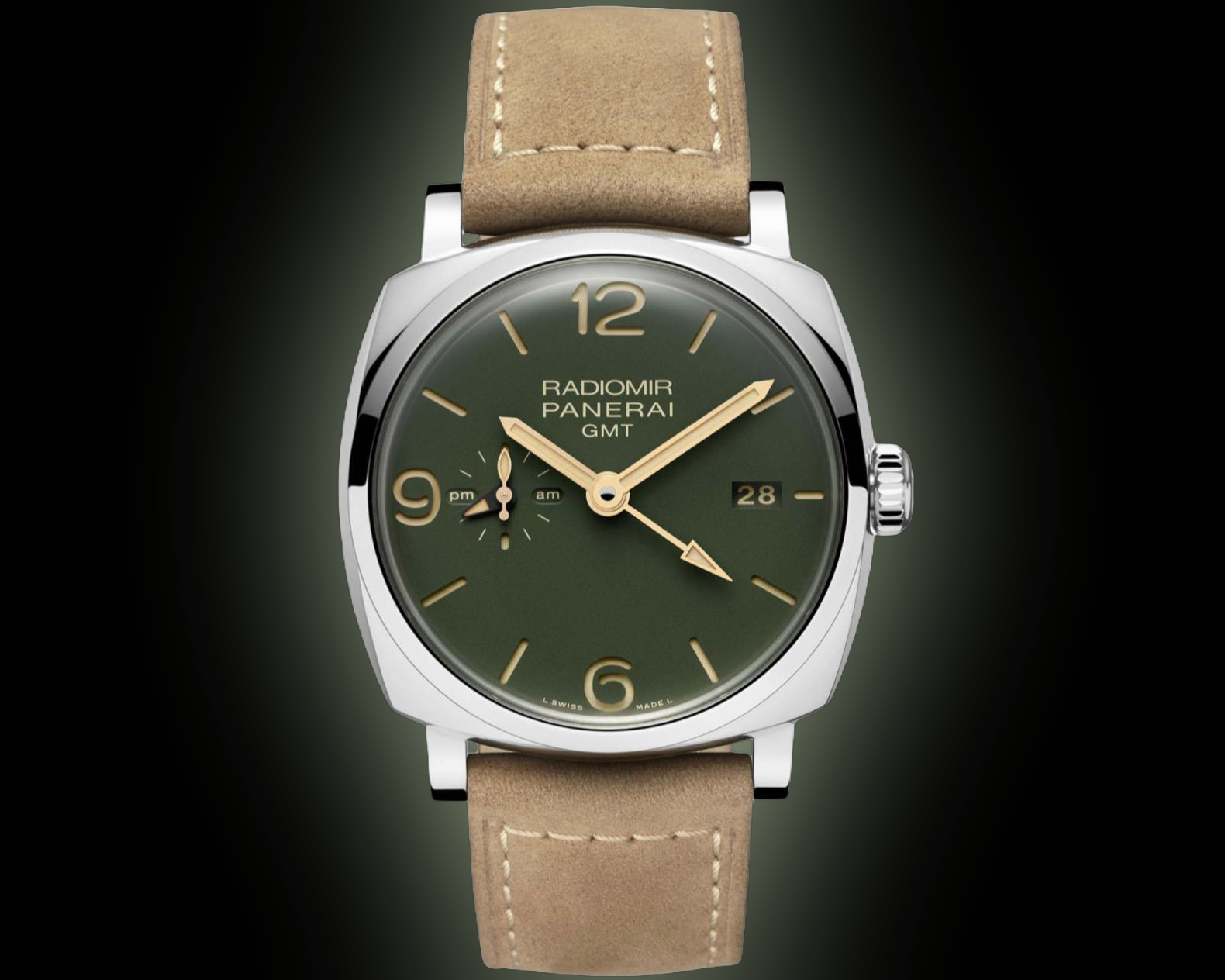 Panerai Luminor 1950 01296 Green Dial, Stainless Steel, mm