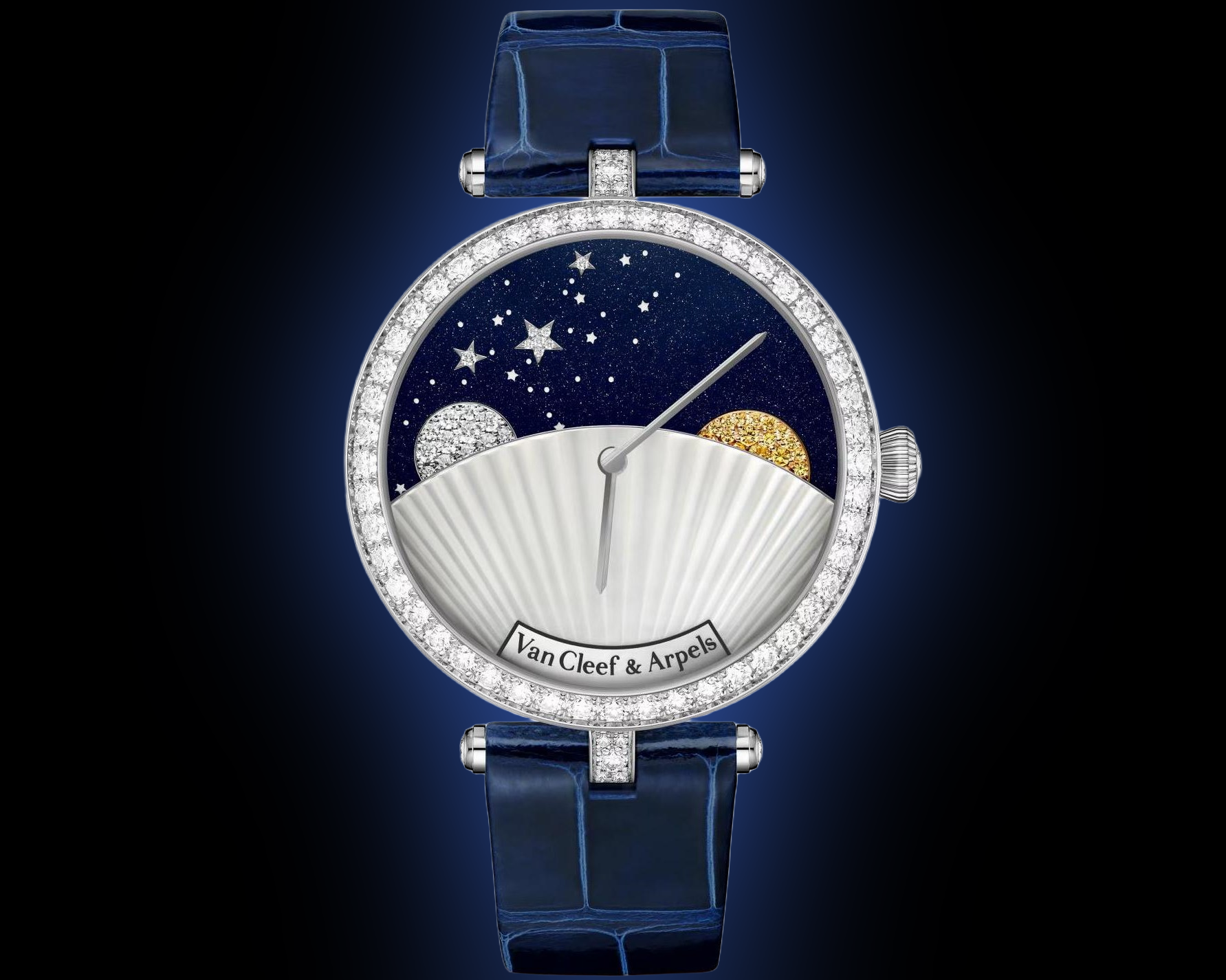 Van Cleef & Arpels Blue watch band with deployment clasp Custom Leather Watchband For Van Cleef & Arpels  main image 2