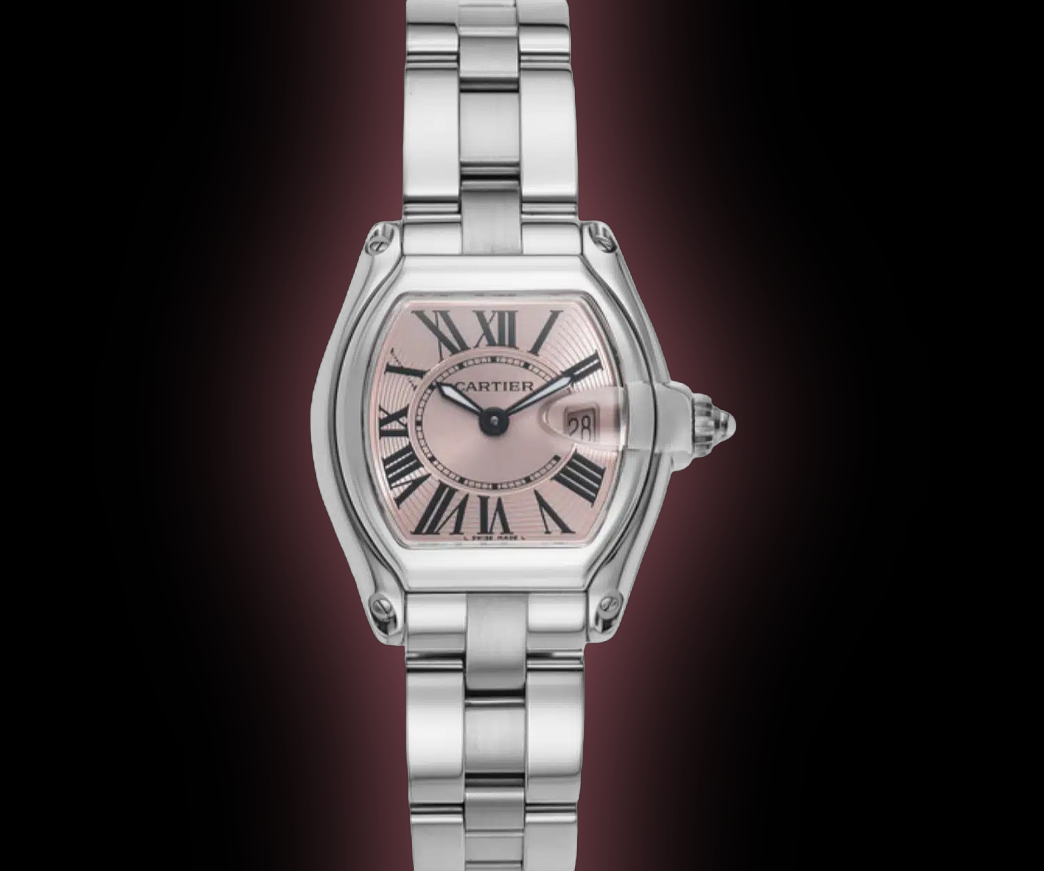 Cartier Roadster W620 Pink Dial, Stainless Steel, 36.0 mm, Ladies