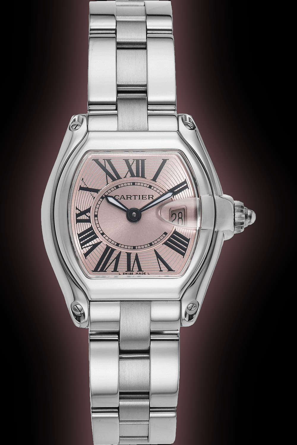 Cartier レディース 時計 Cartier Roadster W620 Pink Dial, Stainless Steel, 36.0 mm, Ladies
