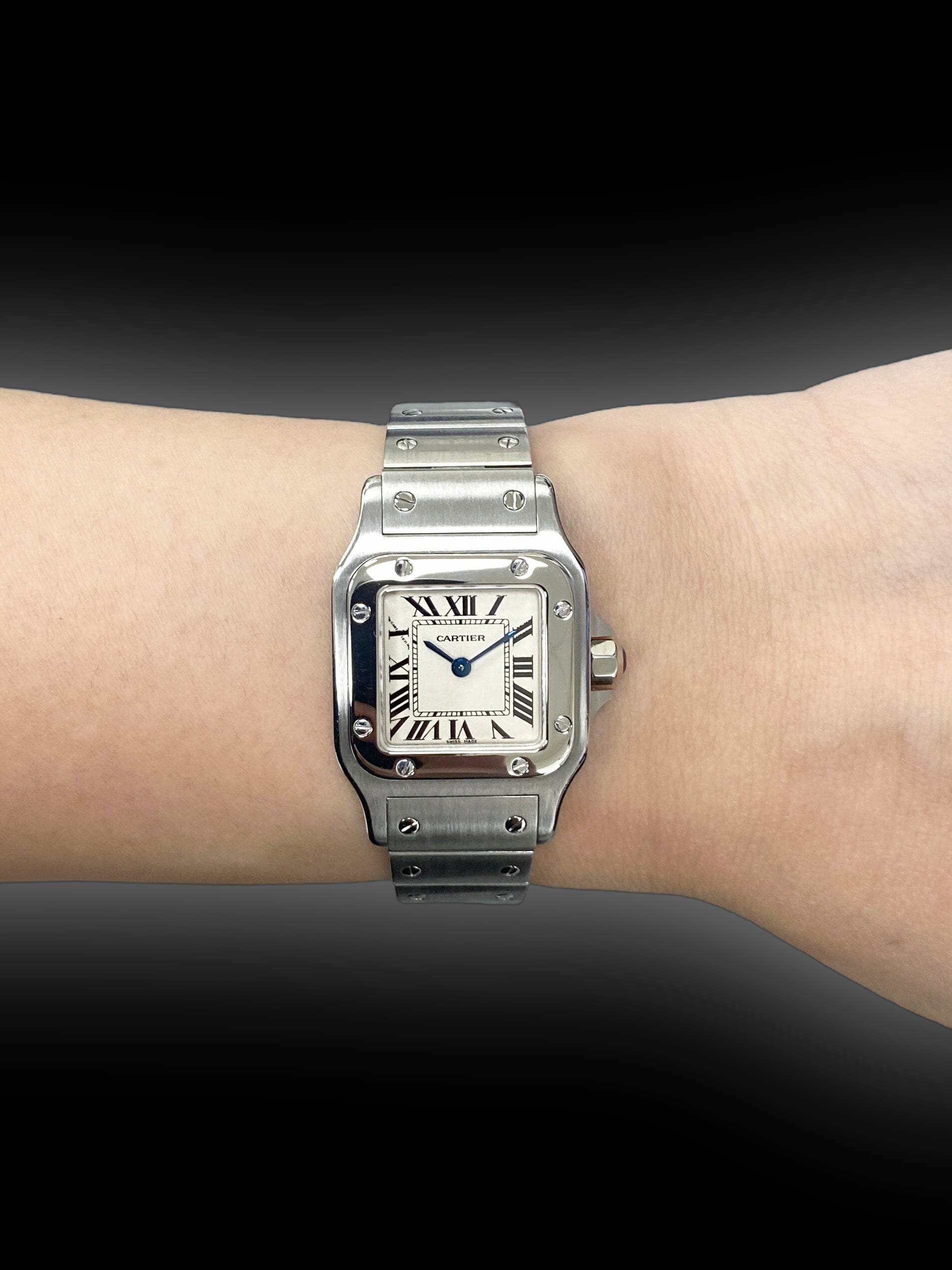 Cartier Santos de Cartier W200 Silver Guilloche Roman Dial