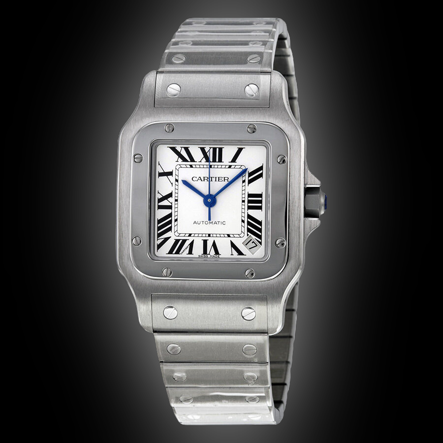 Cartier Santos Galbee W200 Silvered Opaline Dial, Stainless Steel