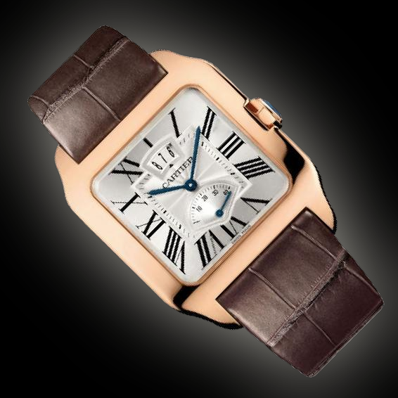 Cartier Santos Dumont W202 Silver Dial, Pink Gold, 38.0 mm, Date
