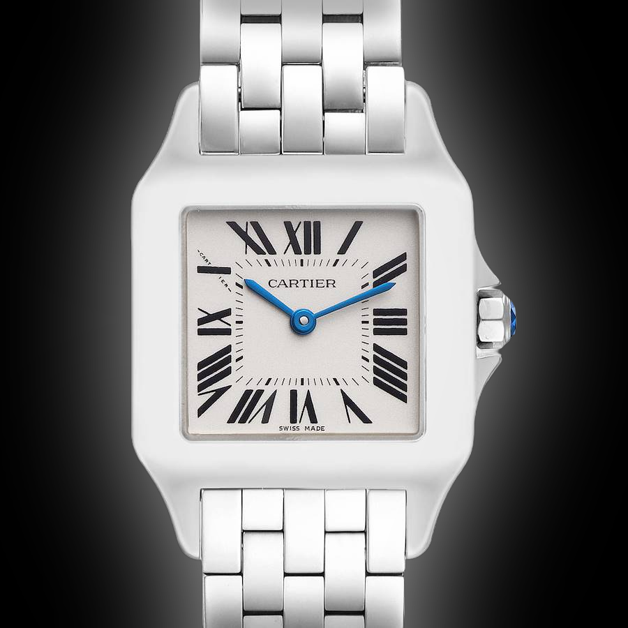 Cartier Santos Demoiselle W250 Silver Dial, 18kt Yellow Gold, 24.0