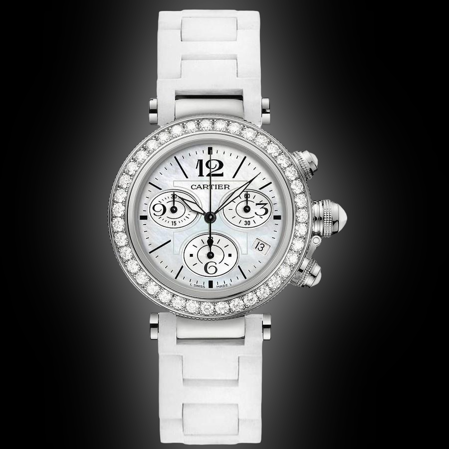 fnhasa Cartier Cartier Pasha Seatimer WJ13 Mother of Pearl Diamond Dial