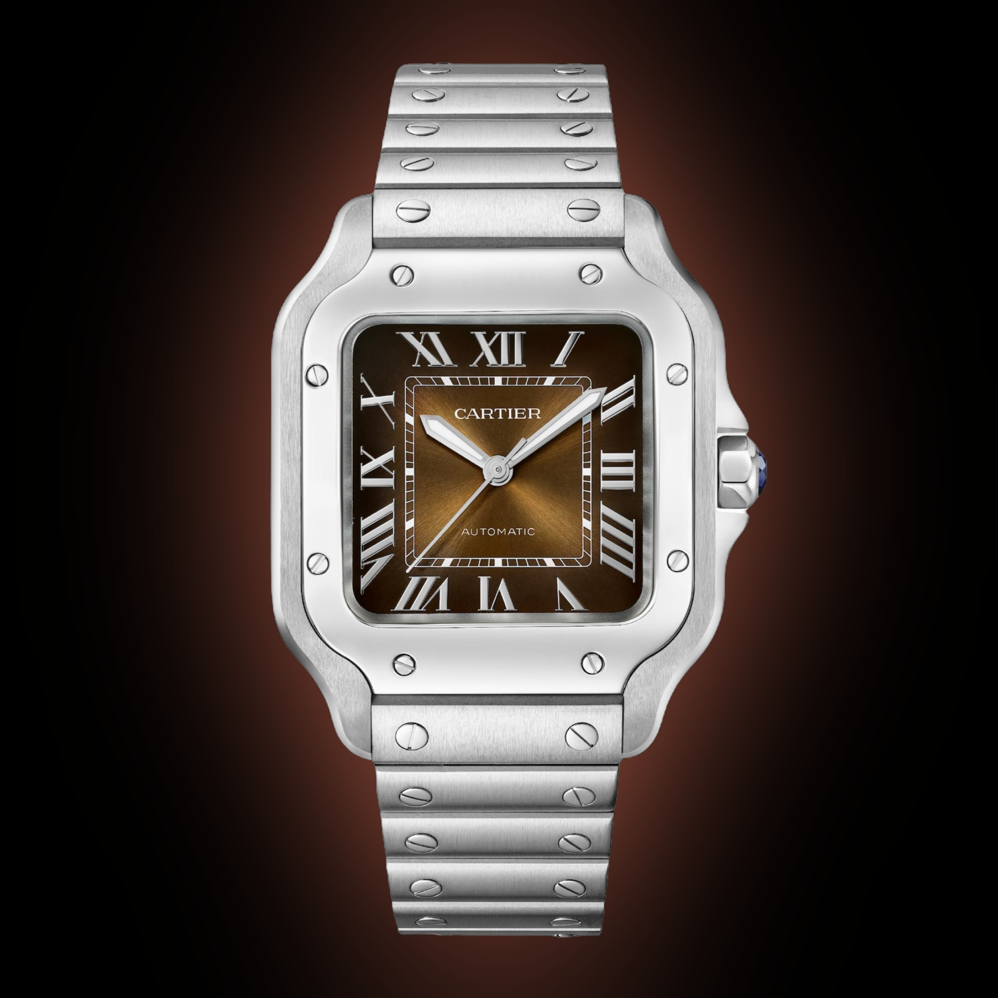 Cartier Santos de Cartier WSSA Brown Dial, Steel, Self Winding