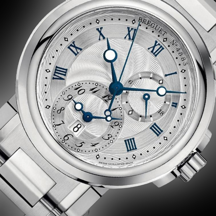 Breguet Marine 5857ST Silver-Tone Dial, Stainless Steel, GMT Dual