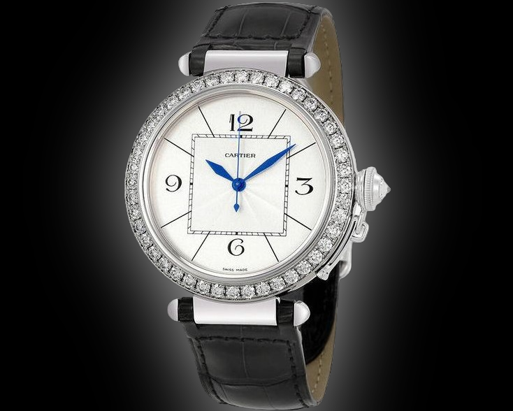 Cartier Miss Pasha WJ12 Silver Dial, 18kt White Gold, mm