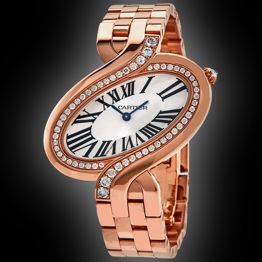 Cartier Delices de Cartier WG80 Silver Dial, 18kt Rose Gold