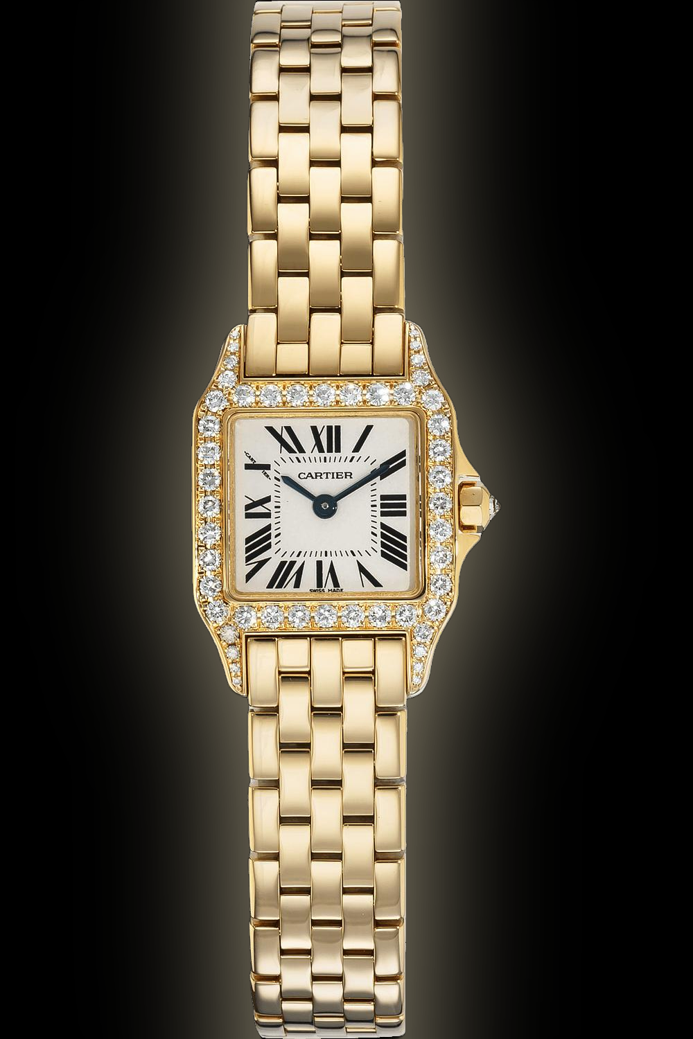 Cartier Santos Demoiselle WF90 Silver Dial, 18kt White Gold,