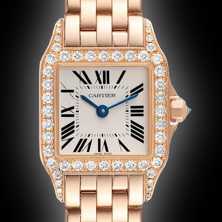 Cartier Santos Demoiselle WF90 Silver Dial, 18kt Rose Gold, 24.0