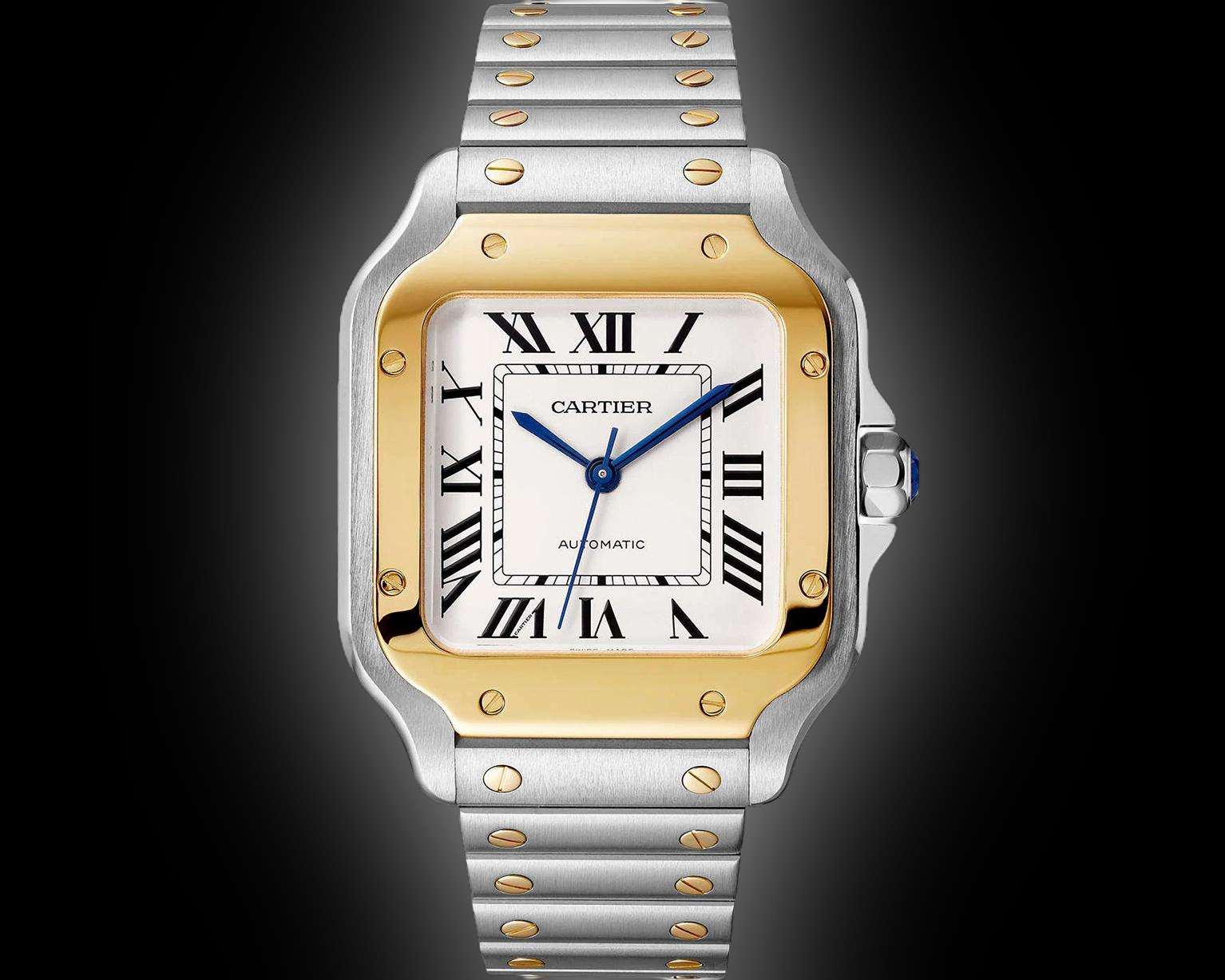Men )Santos de Cartier T8200784 gray-red Bubinga w Cartier Santos Galbee Burgundy Lacquer Dial main image 2