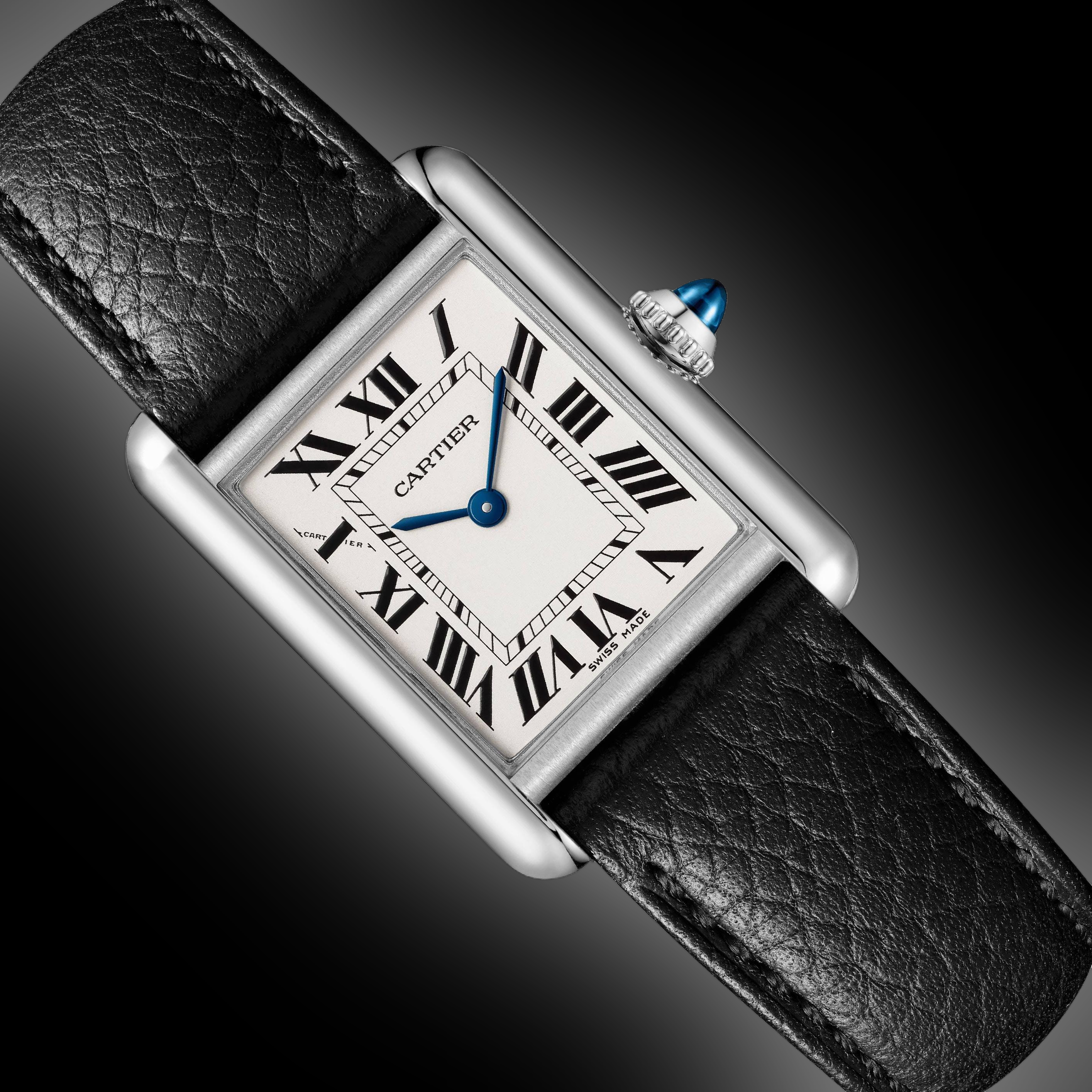 Cartier Tank Must SM Watch SS Leather Silver Polished Cartier Must Tank SM Late Model 2000 Christmas Limited  main image 2