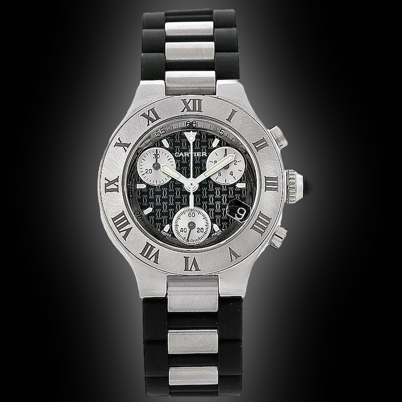 Cartier Must de Cartier 21 W101 Black Dial, Stainless Steel