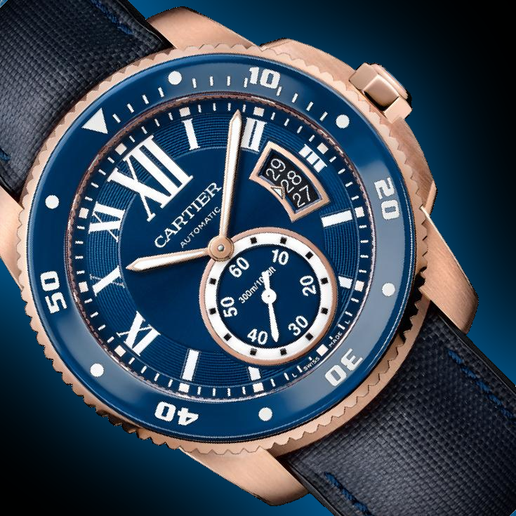 Cartier Calibre de Cartier Diver WGCA Blue Dial, Pink Gold, 42.0