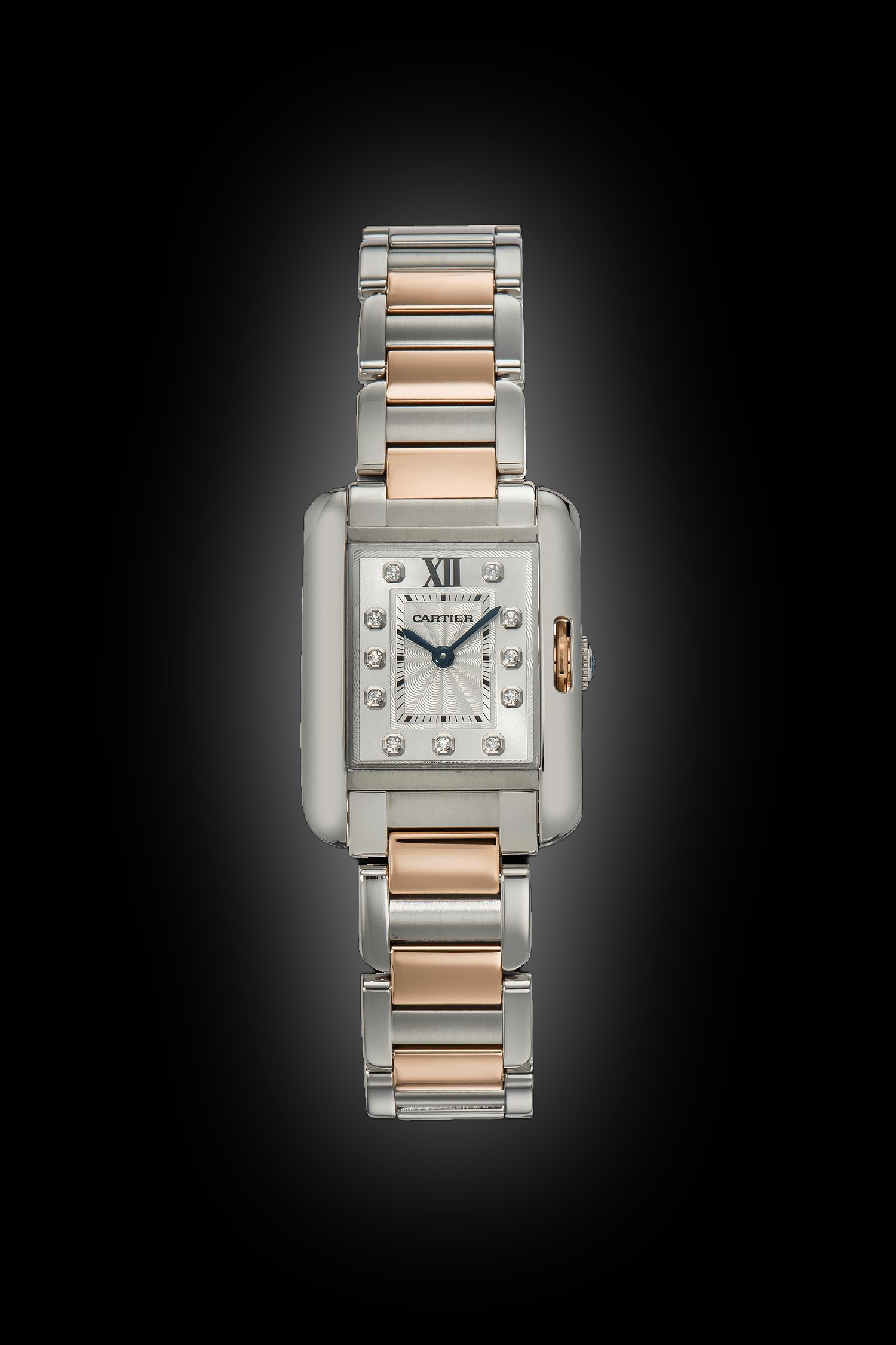 Cartier Tank Anglaise WT10 Silver Small Dial, Stainless Steel