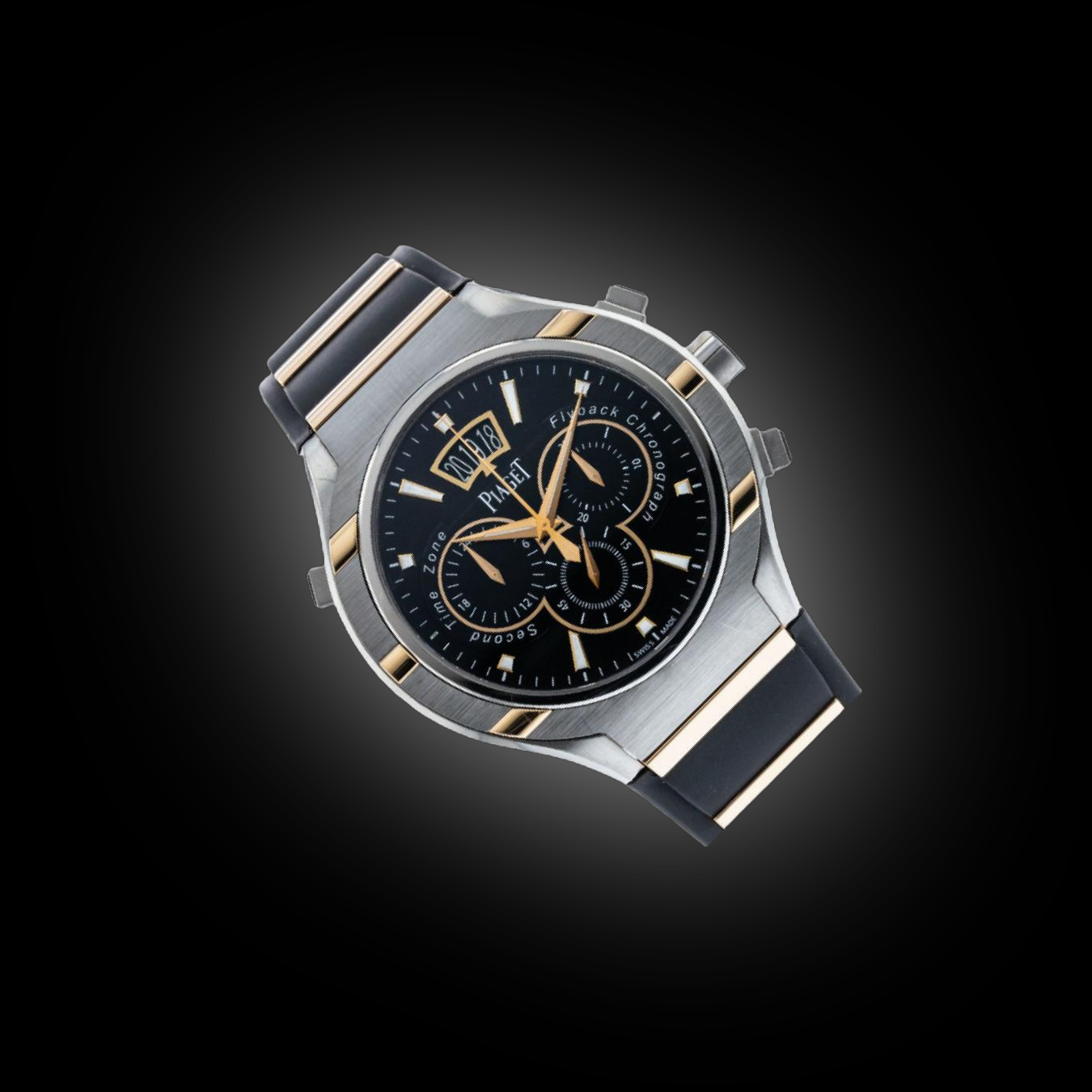 Piaget Polo 36002 Black Dial, 18Kt White Gold, Fortyfive, Men's Watch