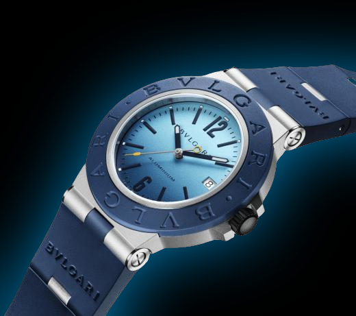 Bulgari Aluminium Capri Blue Dial, Titanium, 40.0 mm, Men's Watch