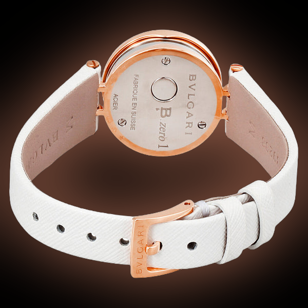 Bulgari B.Zero1 White Dial, Pink Gold, 23.0 mm, Gem-Set Two Tone