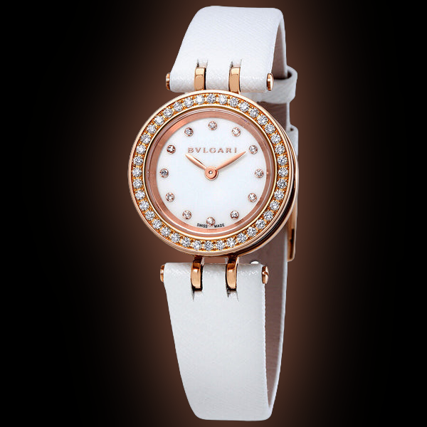 Bulgari B.Zero1 White Dial, Pink Gold, 23.0 mm, Gem-Set Two Tone