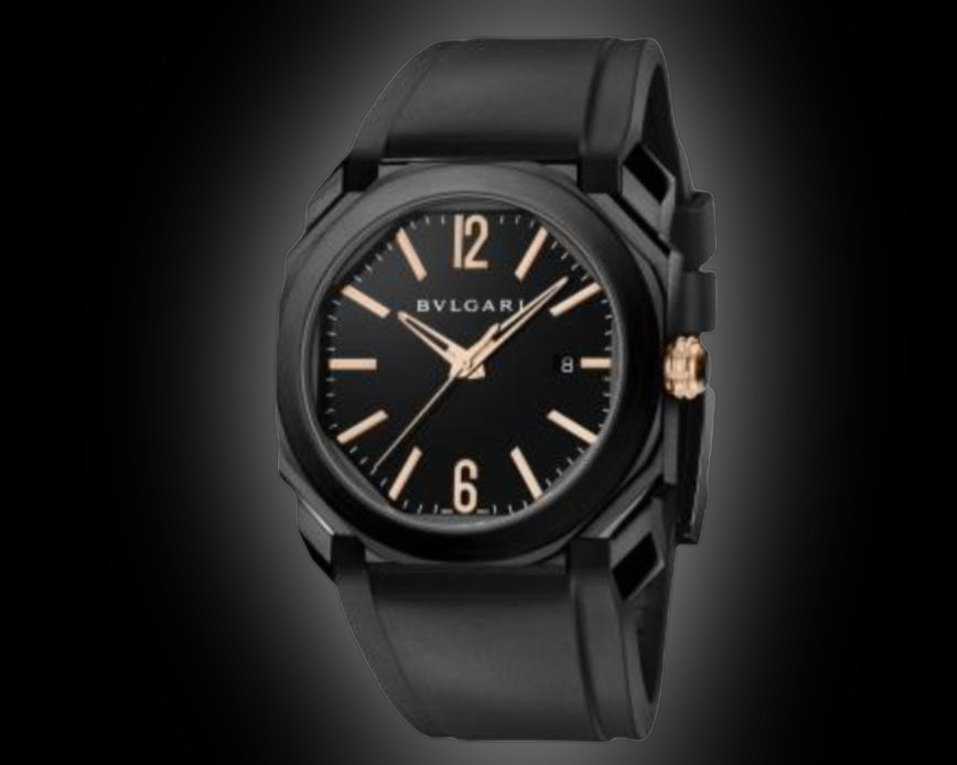 Bulgari Octo Solotempo Black Dial, Pink Gold, 41.5 mm, Ultranero