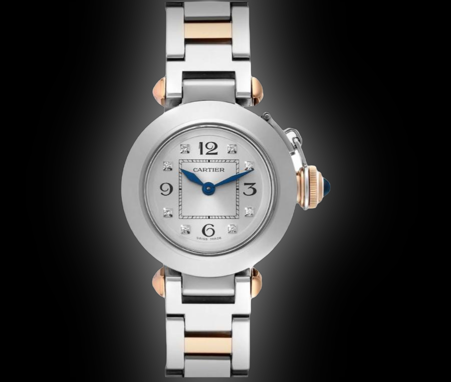 Cartier Miss Pasha WJ12 Silver Sunray Dial, Stainless Steel, 27.0