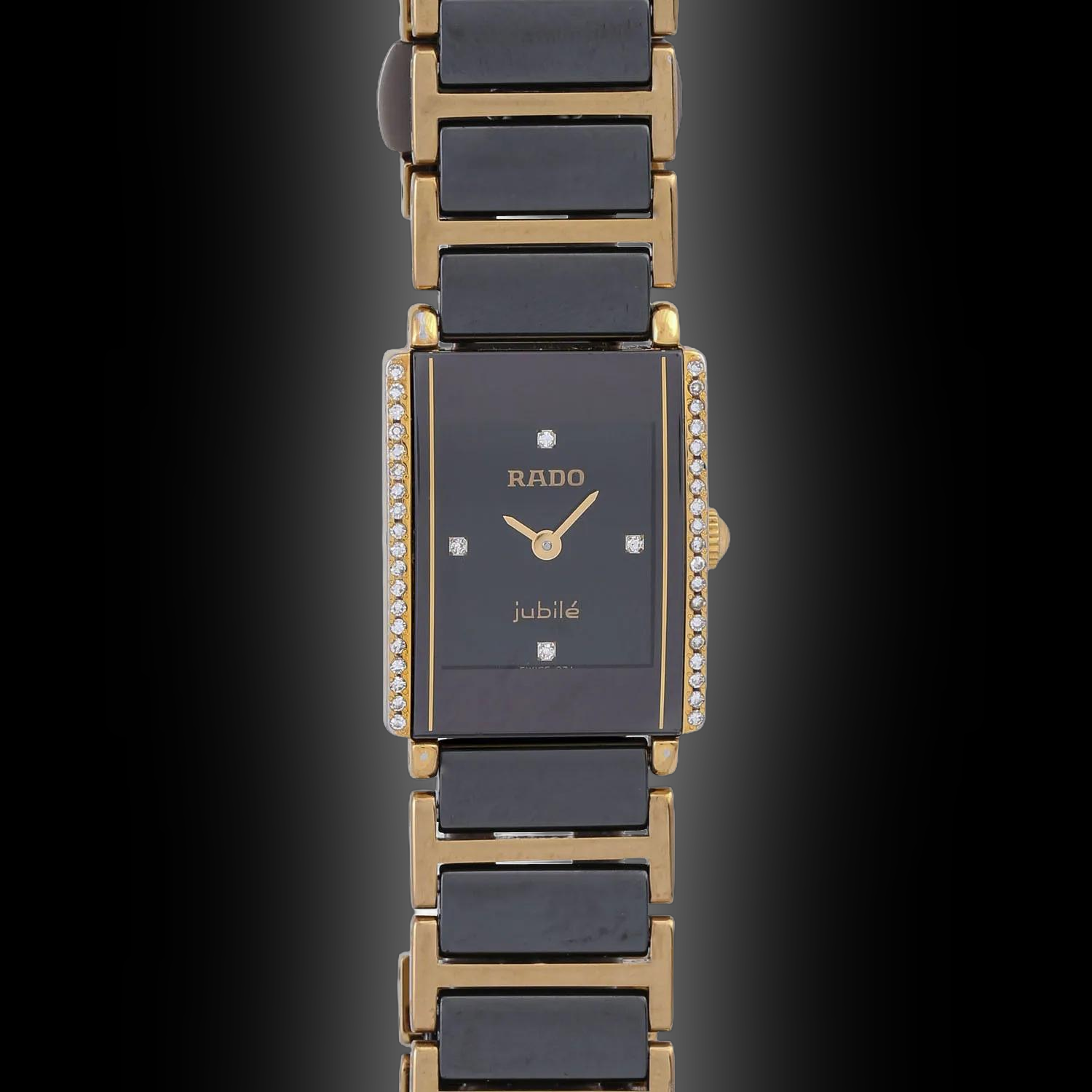 Rado Diastar Black Dial, 18k Yellow Gold, mm