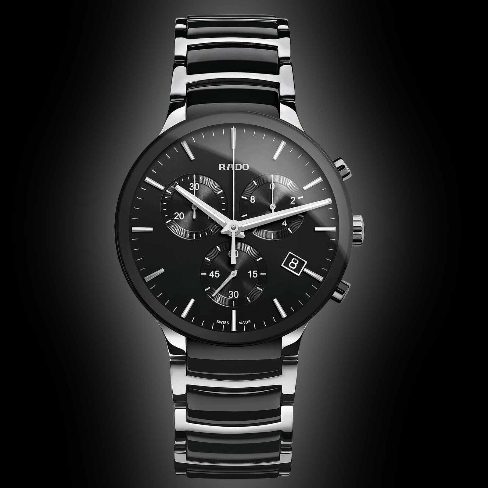 Rado Centrix 3013 Black Dial, Stainless Steel, 40.0 mm, Chronograph