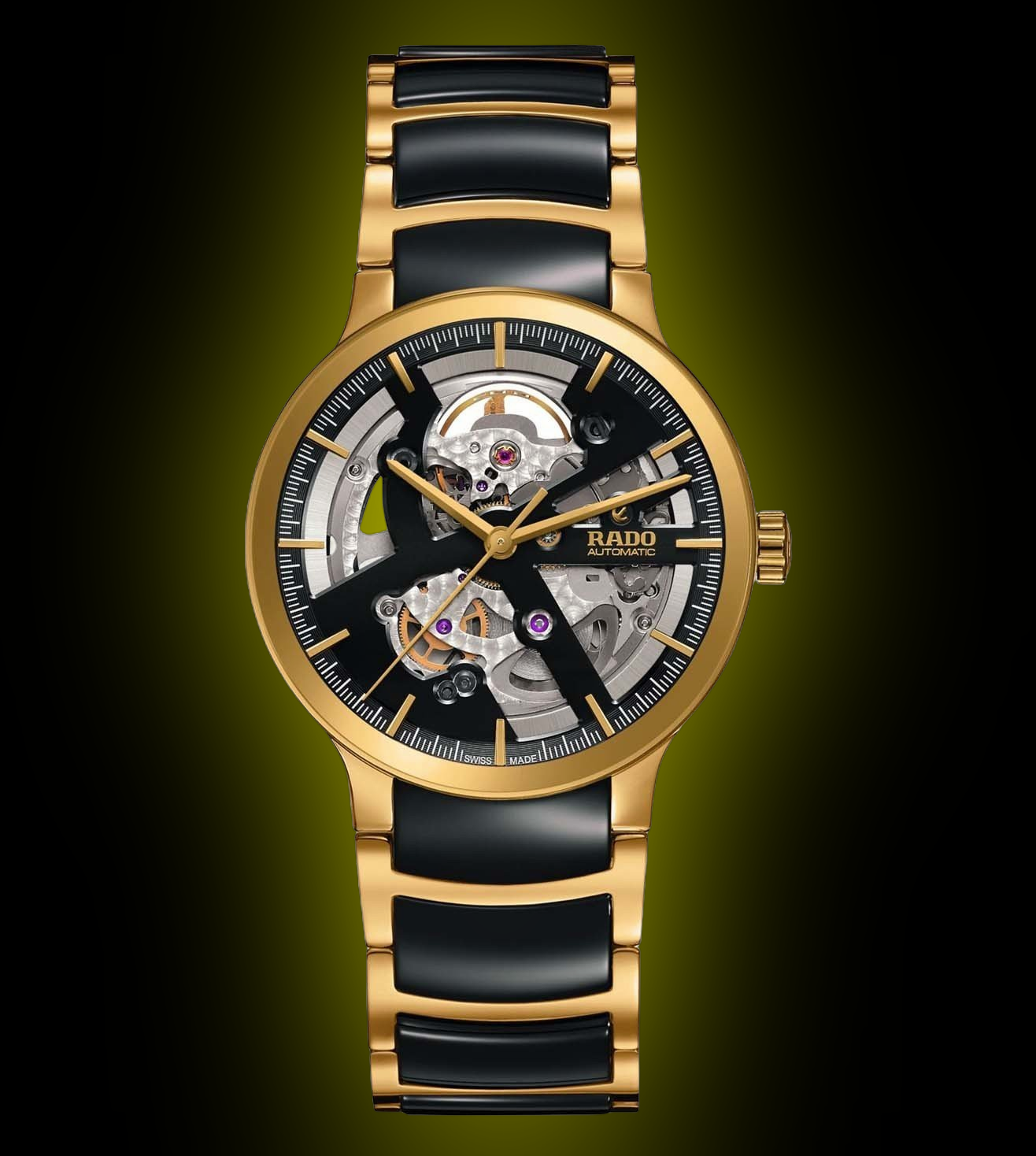 Rado Centrix 3018 Open Heart Black Dial, Stainless Steel, mm