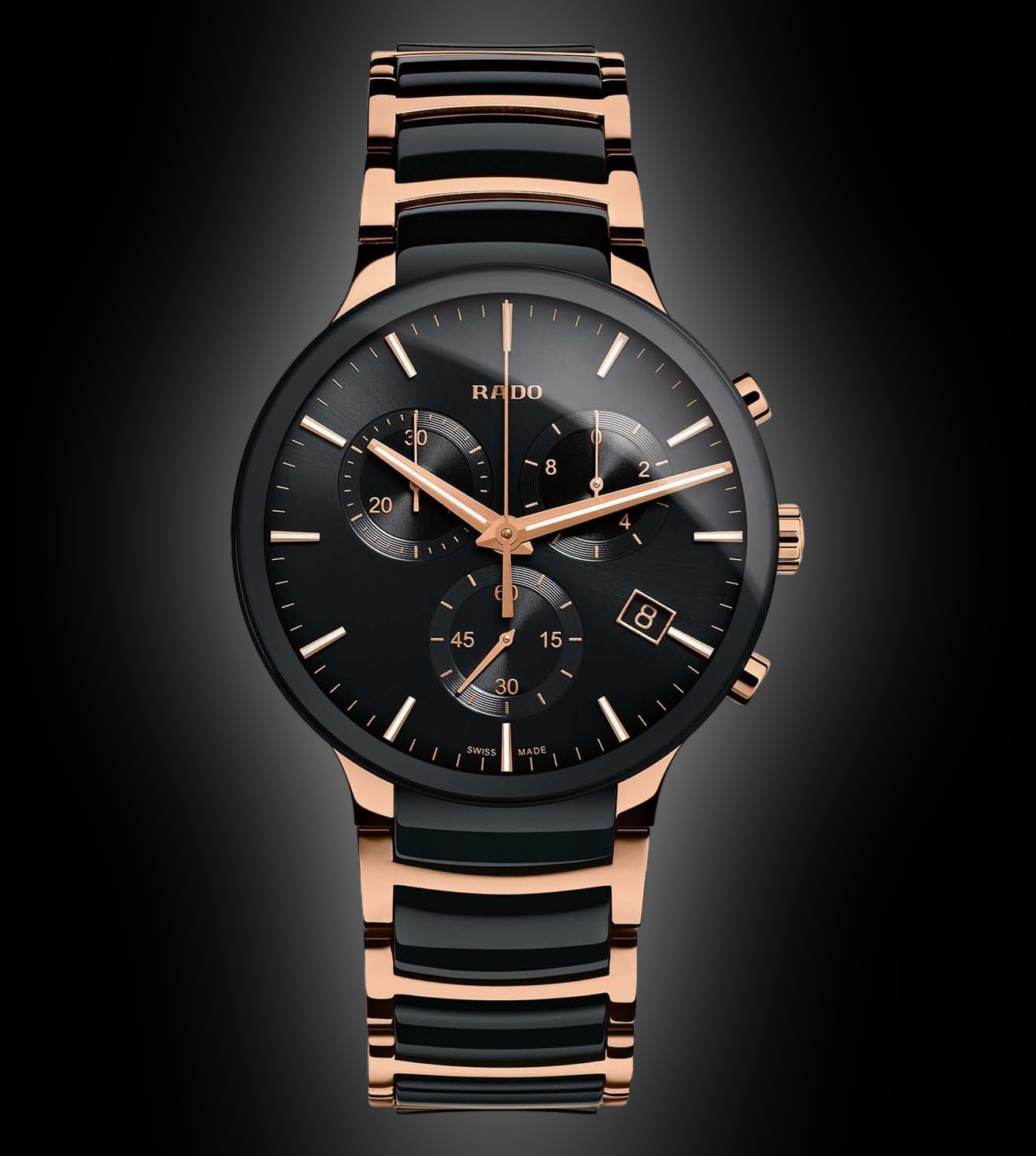 Rado Centrix 3018 Black Dial, Stainless Steel, 40.0 mm, Chronograph