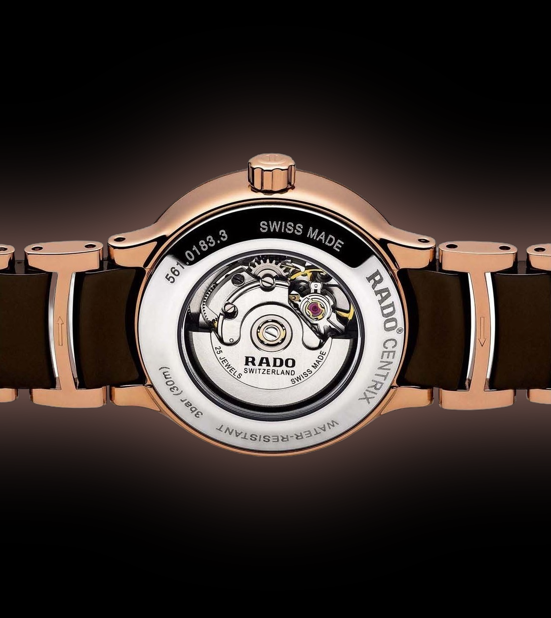 Rado Centrix 3018 Brown Dial, Stainless Steel, 28.0 mm, Automatic