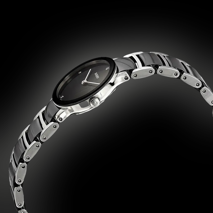 Rado Centrix 3019 Black Dial, Stainless Steel, 23.0 mm, Ladies Watch