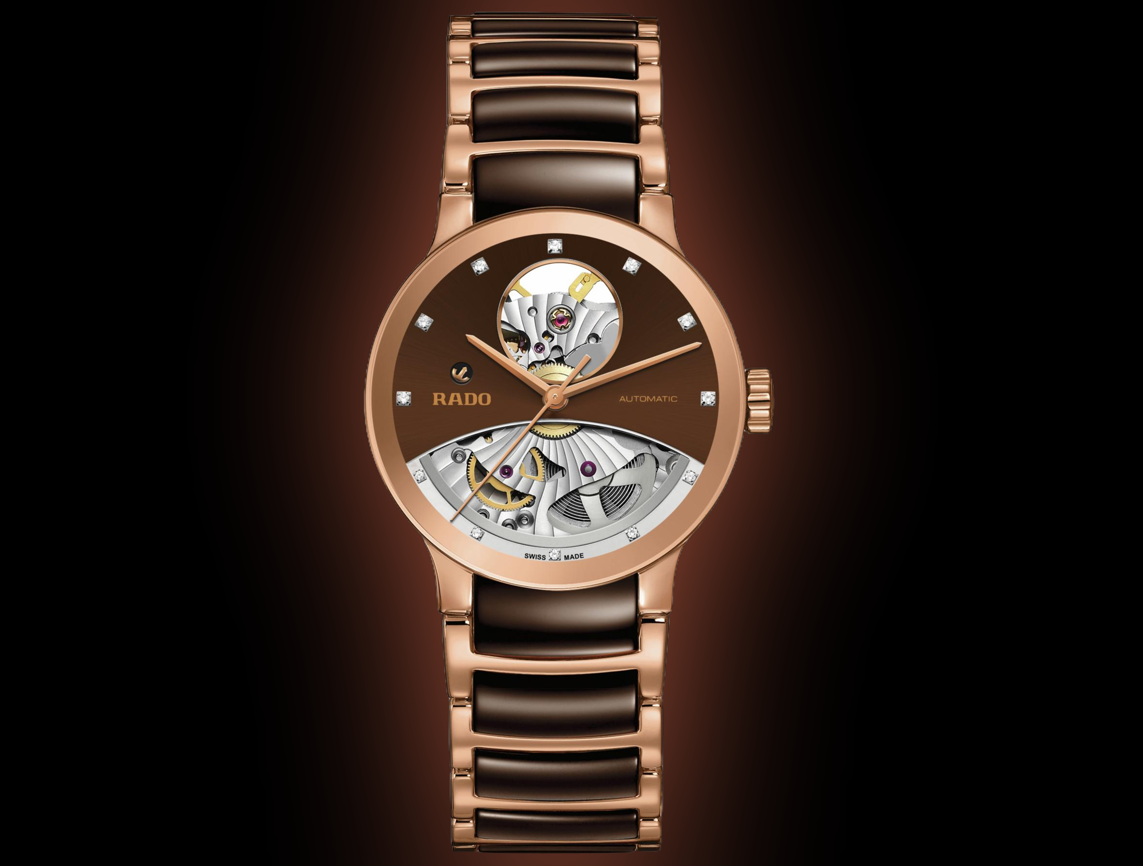Rado Centrix 3018 Brown Dial, Stainless Steel, 28.0 mm, Automatic