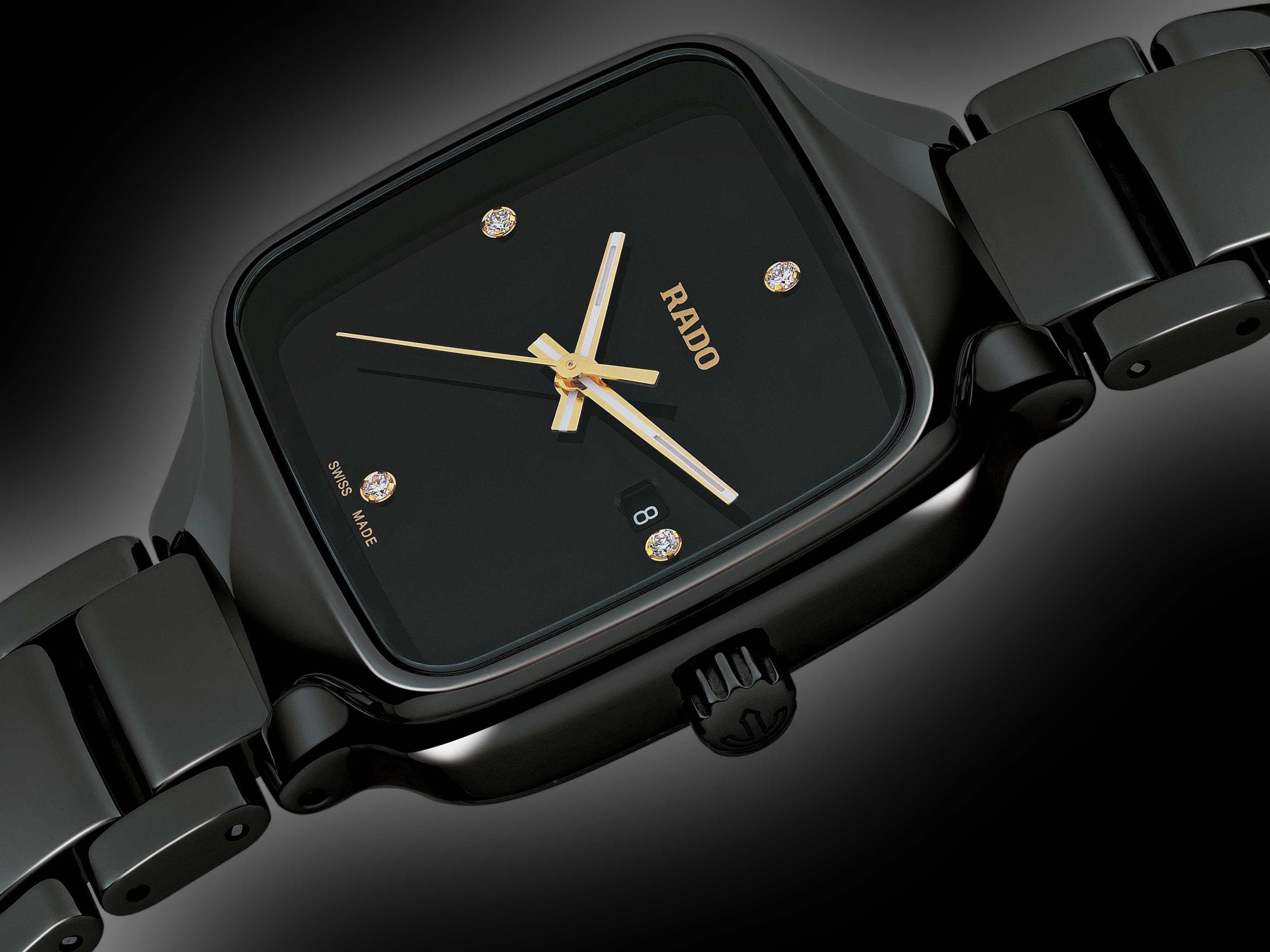 M*i様 RADO ブラックゴールド スクエア腕時計 楽天市場】【ラドー 公式】 腕時計 RADO True Square トゥルー