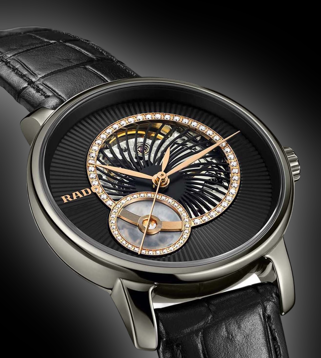 ローマ Rado DiaMaster 1405 Open Heart Black Dial, Plasma High-Tech