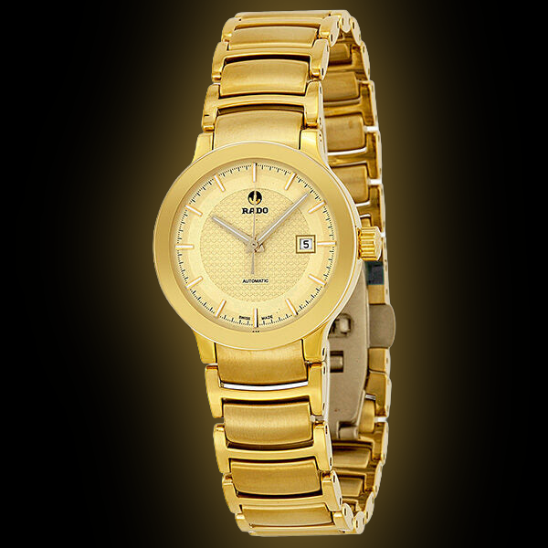 Rado Centrix 3028 Gold Dial, Stainless Steel, 31.0 mm, Automatic Ladies ...