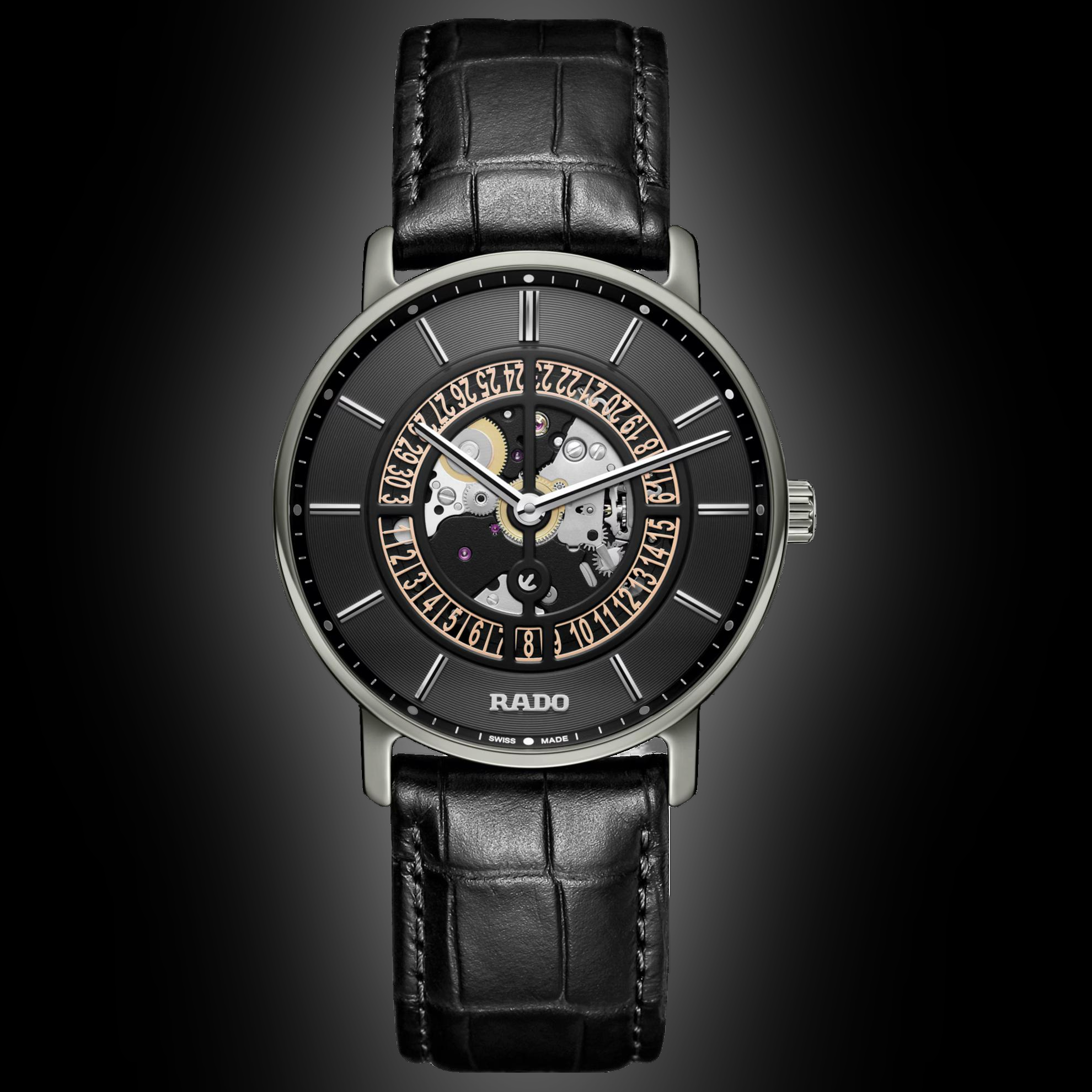 Rado DiaMaster 1406 Black Dial, Ceramos™, Thinline Automatic, Leather