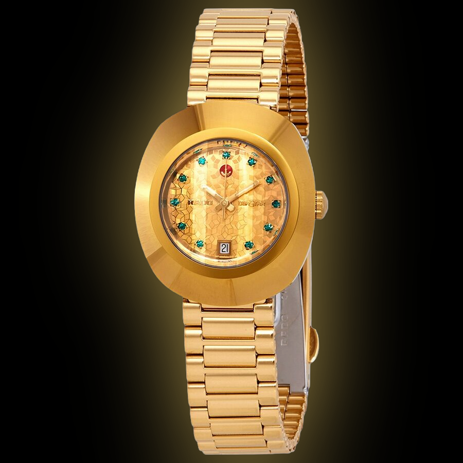 Original Rado Watch Normal Rado Original 1241 Black Dial, Gold-Tone Stainless Steel, Automatic ...