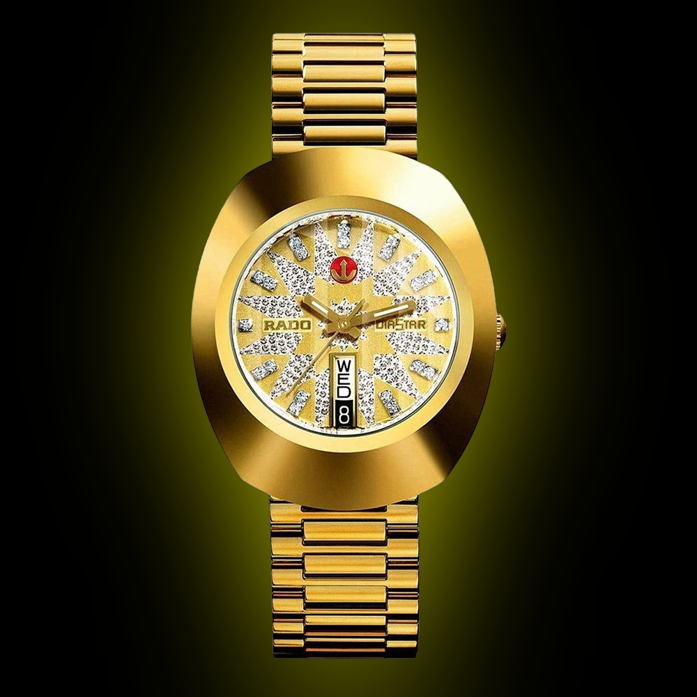 希少　美品　ヴィンテージ　rado diastar ゴールド 3p デイト Vintage RADO Diastar 114.0391.3 Day/Date Quartz Men's Watch