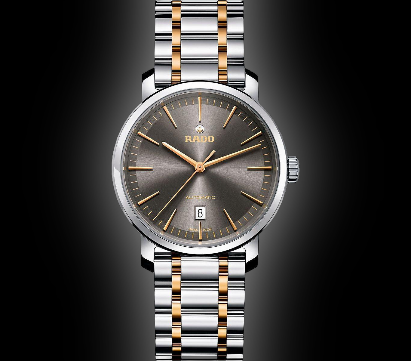 Rado DiaMaster 1407 Grey Dial, Stainless Steel, Two-Tone, XL Men's