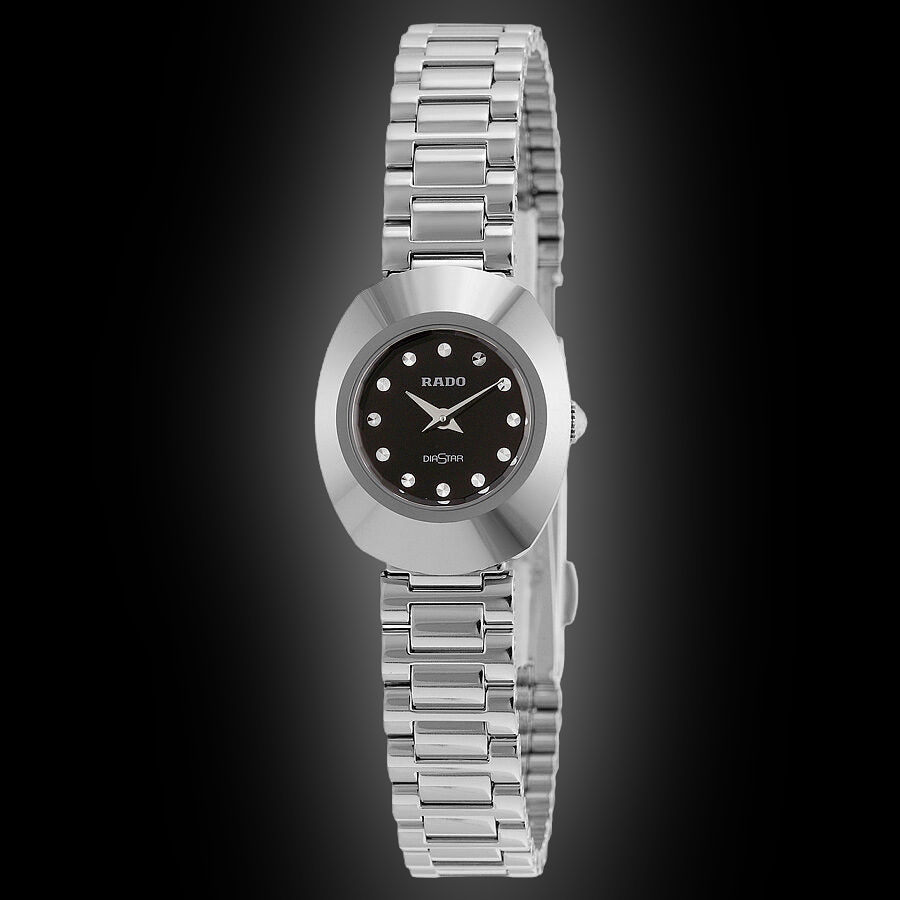 157【美品】RADO ダイアスター レディース ブラック 付属品箱付き RADO
