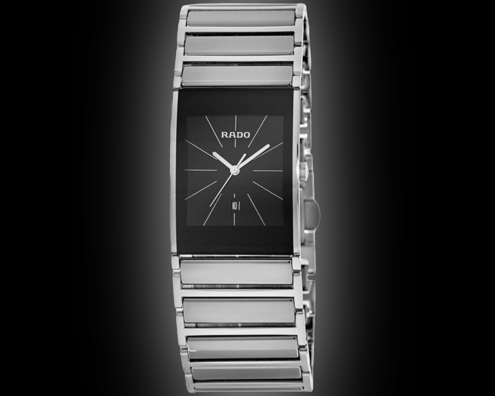 Rado Integral 2078 Black Dial, Stainless Steel, Silver-Tone, Men's