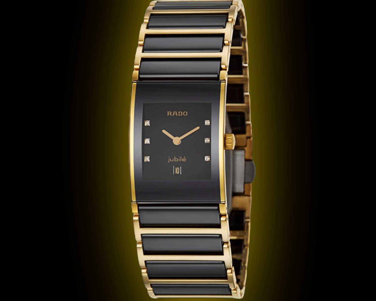 Rado Integral Jubilé腕時計 4Pダイヤ Rado Integral 2078 Black Dial, Two-Tone Ceramic, Jubile