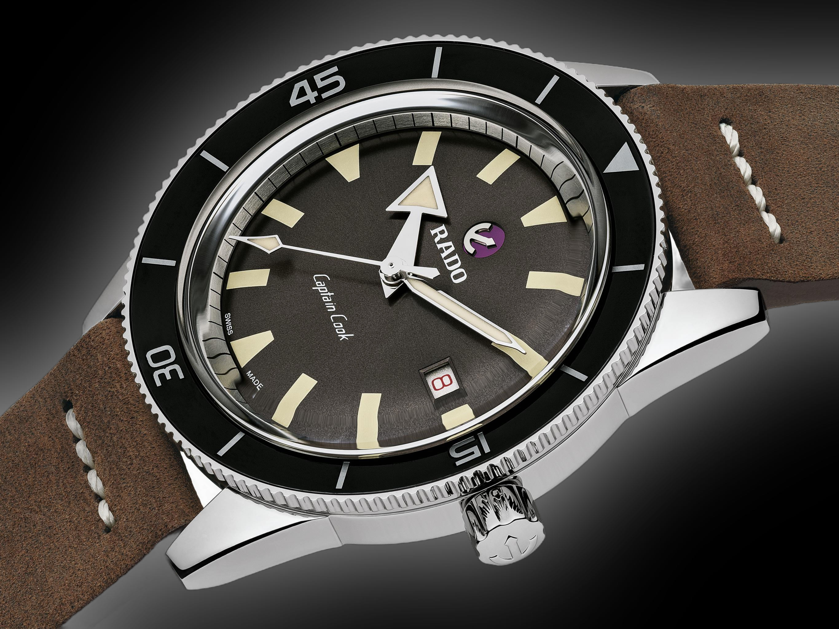Rado Captain Cook 3250 Brown Dial, High-Tech Ceramic, 42.0 mm