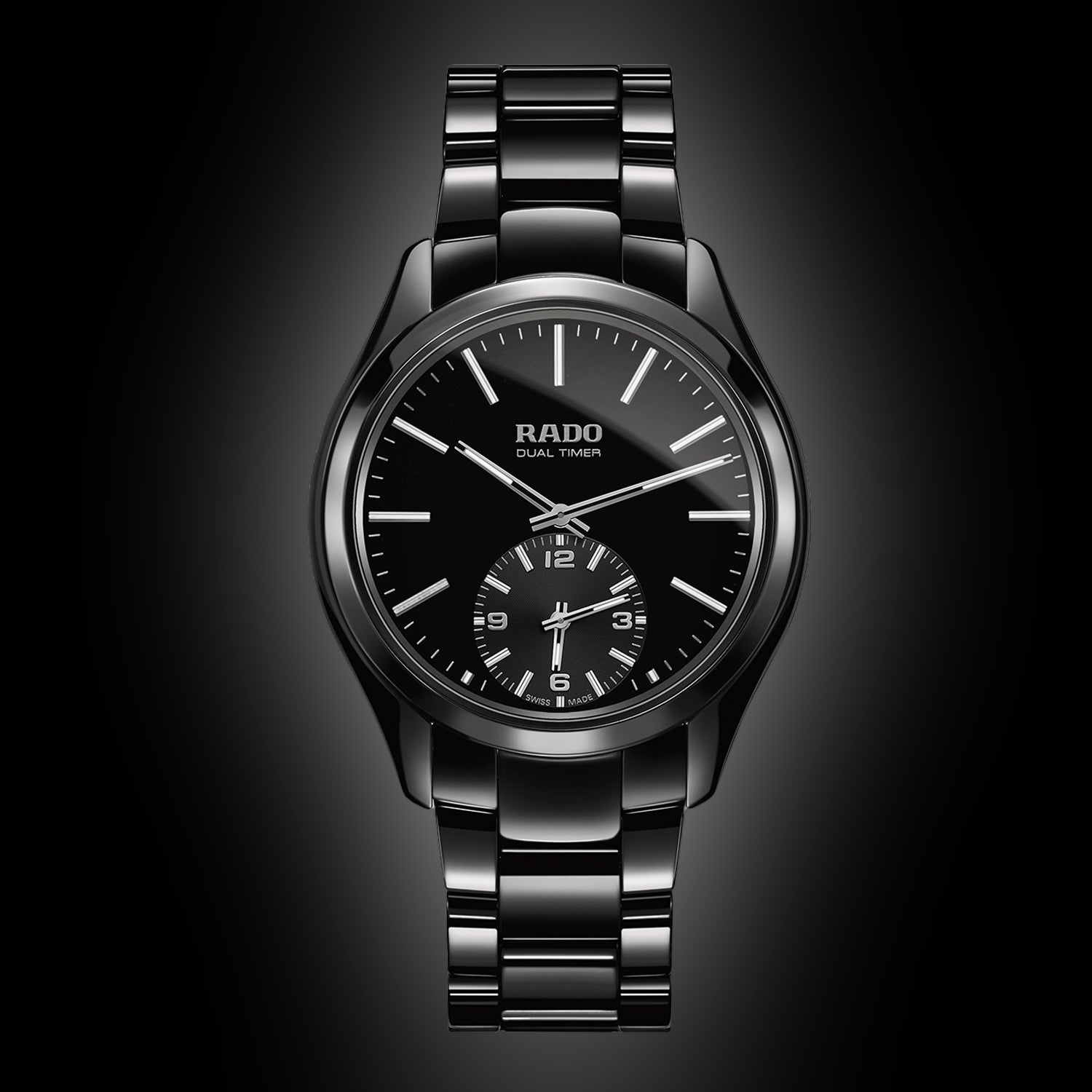 Rado HyperChrome 3211 Black Dial, 42.0 mm, Dual Timer, Men's Watch