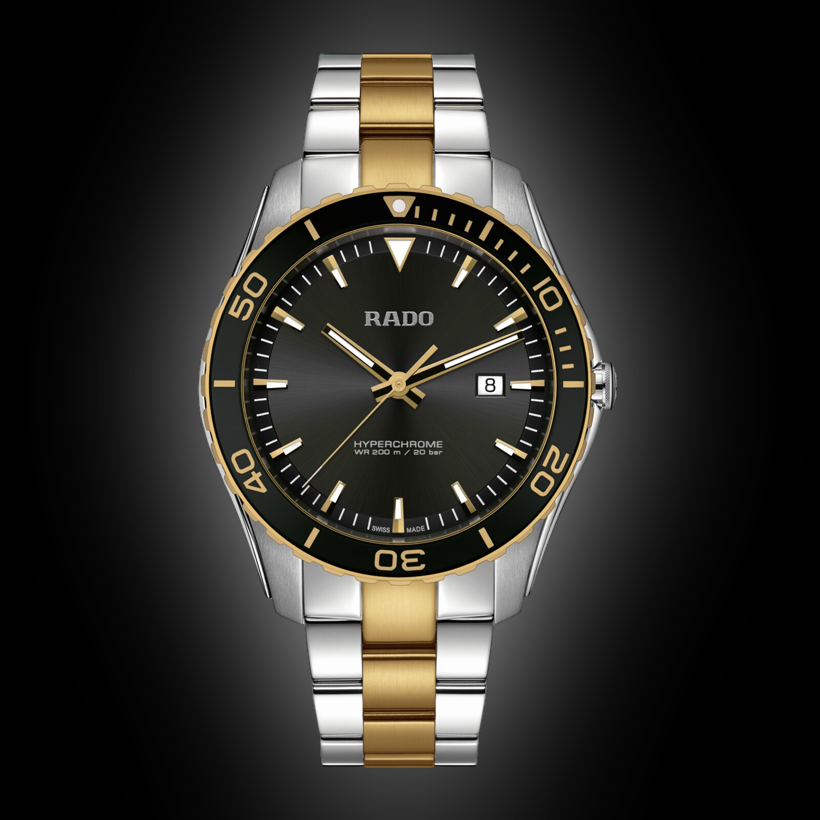Rado HyperChrome 3208 Black Dial, Stainless Steel, 30.6 mm, Ladies