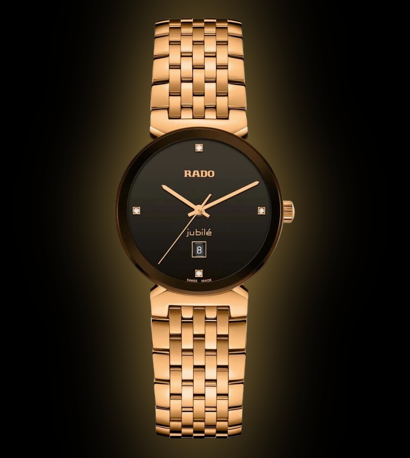 Rado R48917703 Rado Florence 4891 Black Dial, Diamonds, Stainless Steel, 30 mm