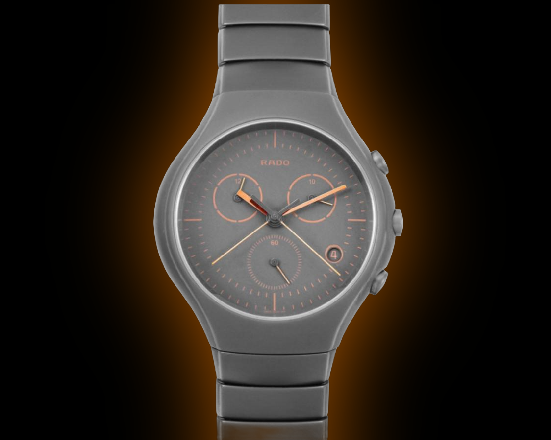 ラジウム Rado TRUE 2789 Grey Dial, Platinum Ceramic, Chronograph, Men's Watch