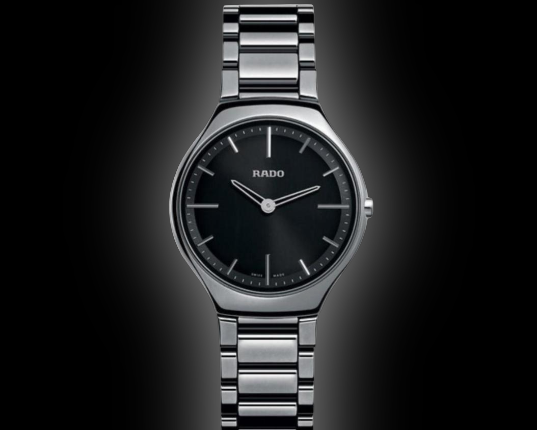 R27955152 Rado Rado TRUE 2795 Black Dial, Platinum-Tone Ceramic, 39.0 mm, Men's Watch