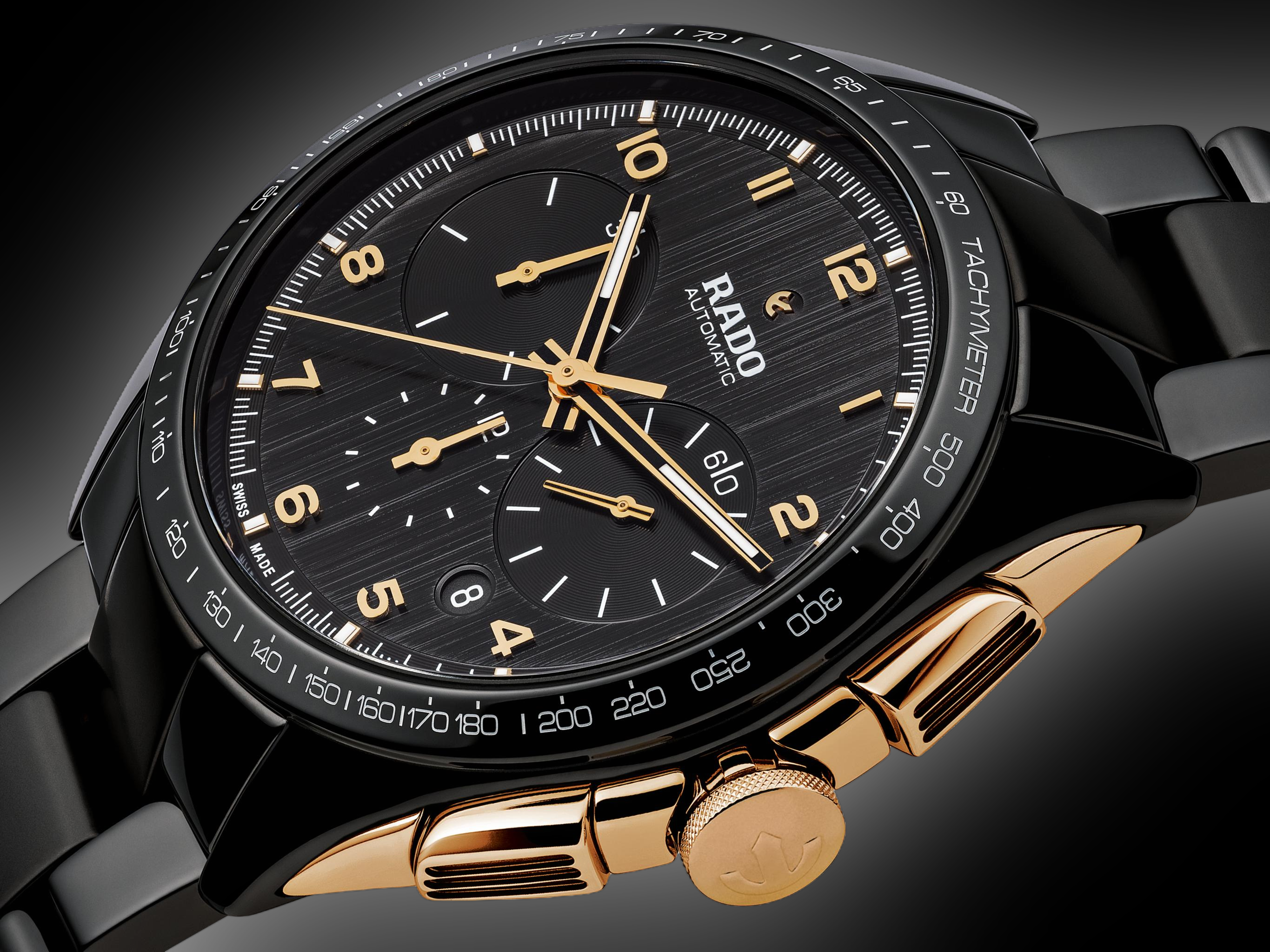 RADO 腕時計 Rado HyperChrome 3211 Black Dial, High-Tech Ceramic, Automatic